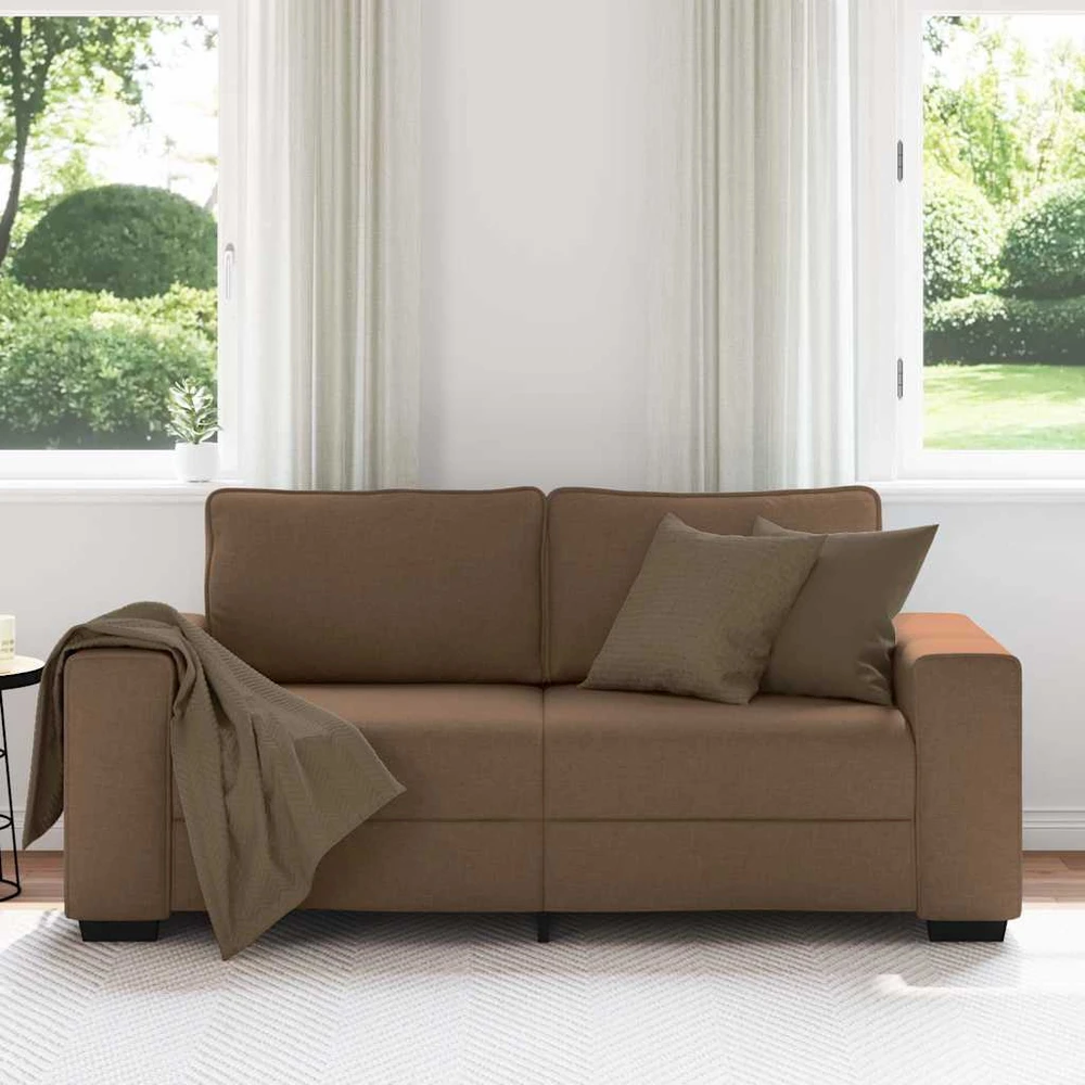 Dvivietė sofa, ruda, 180x77x82 cm, audinys
