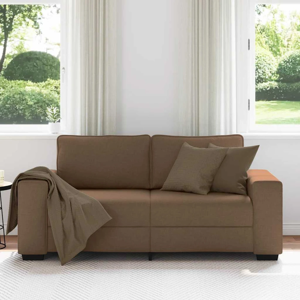 Dvivietė sofa, ruda, 180x77x82 cm, audinys