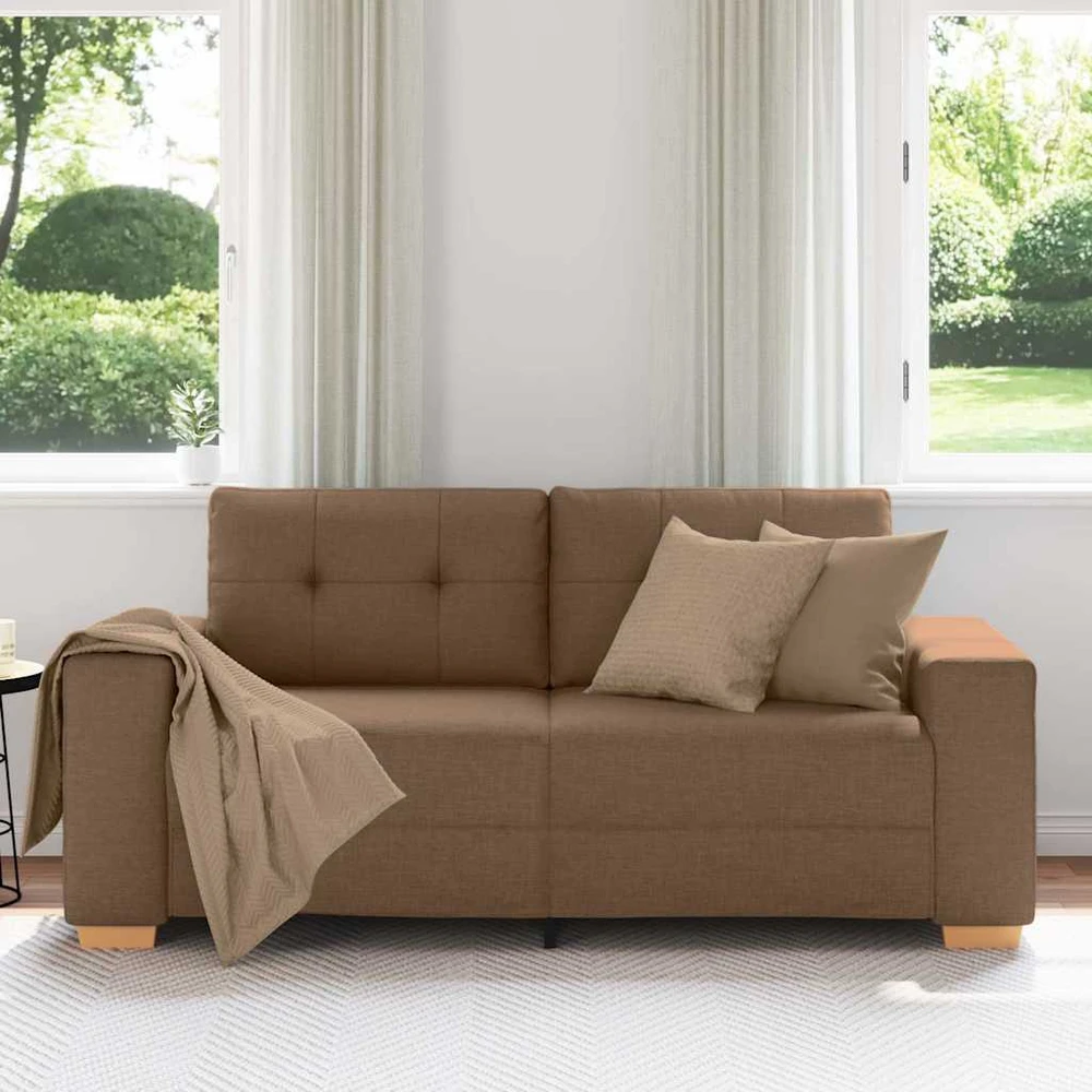 Dvivietė sofa, ruda, 180x77x82 cm, audinys