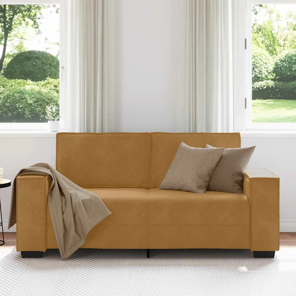 Dvivietė sofa, ruda, 180x78x84 cm, aksominė