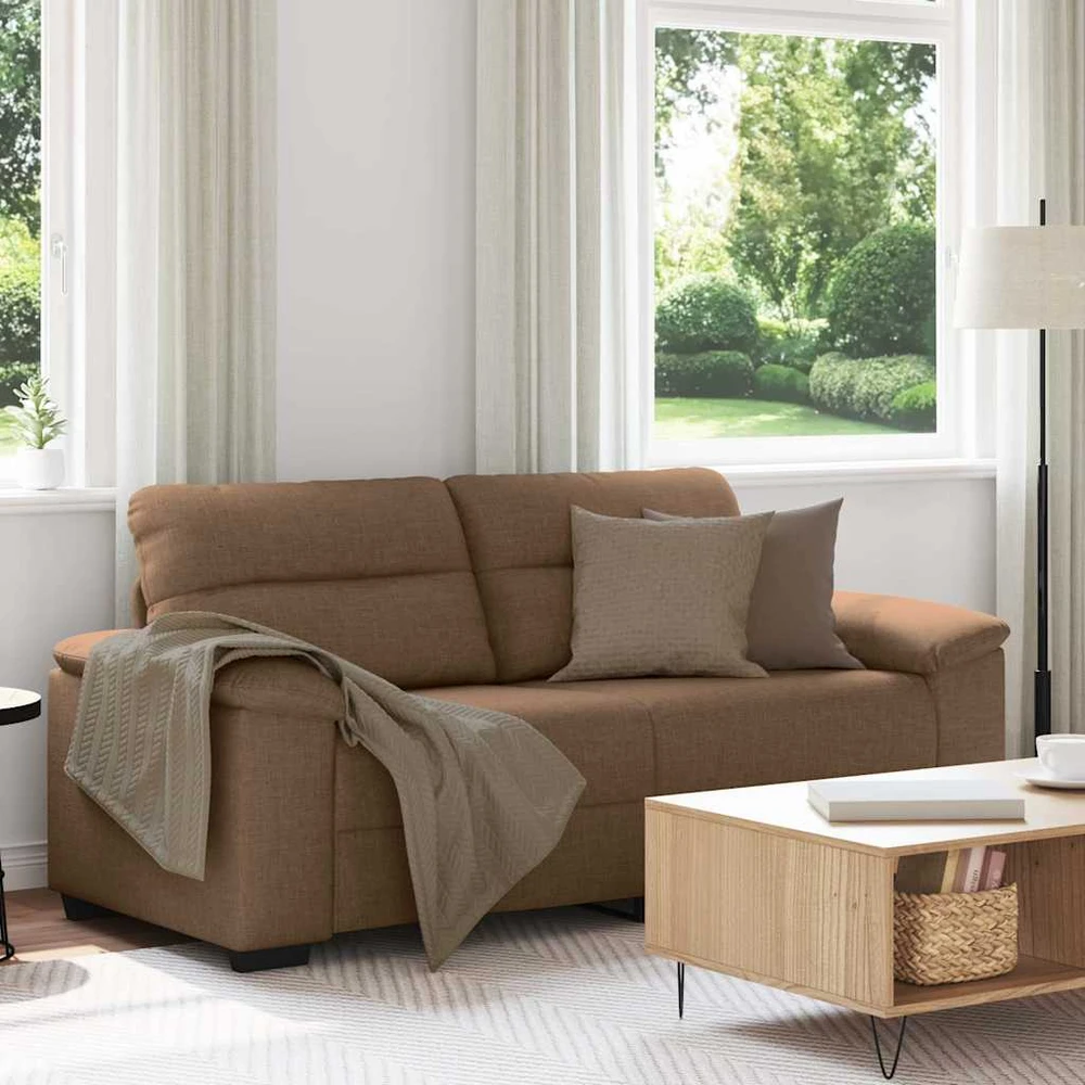 Dvivietė sofa, ruda, 180x81x84 cm, audinys
