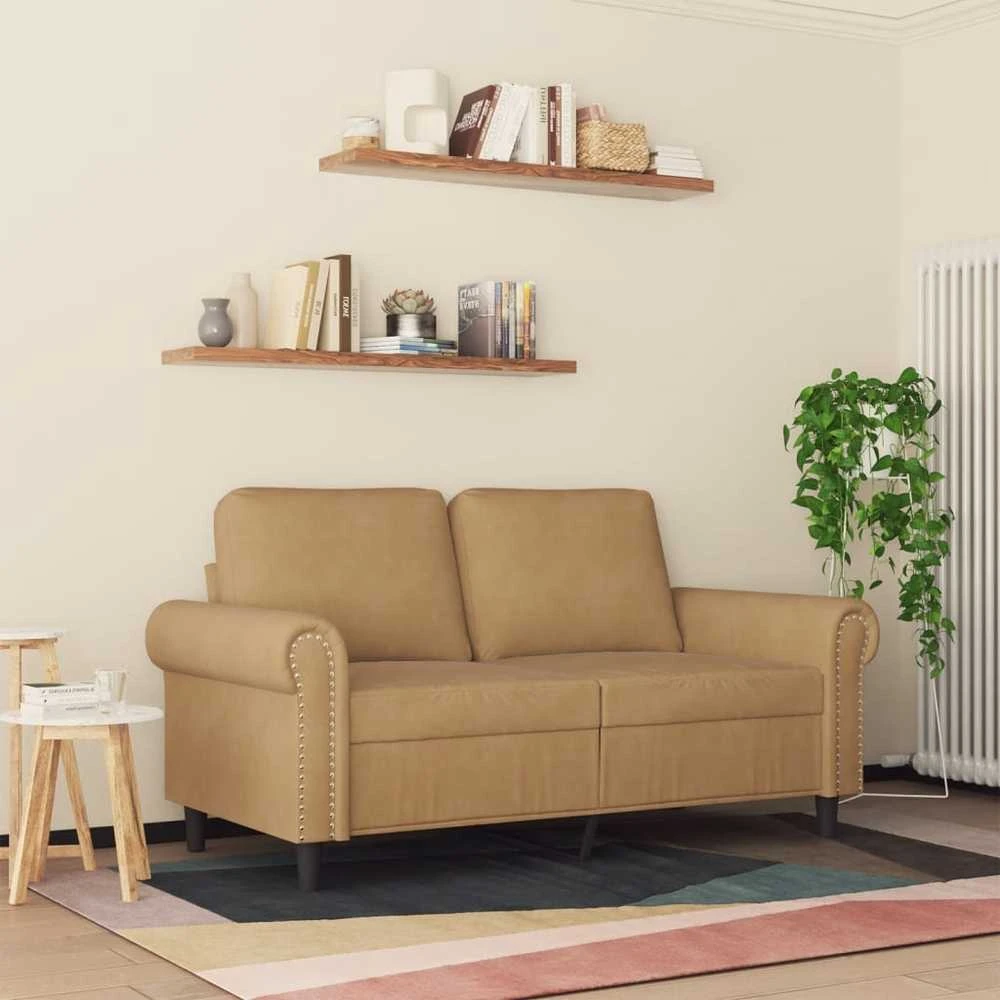 Dvivietė sofa, rudos spalvos, 120cm, aksomas