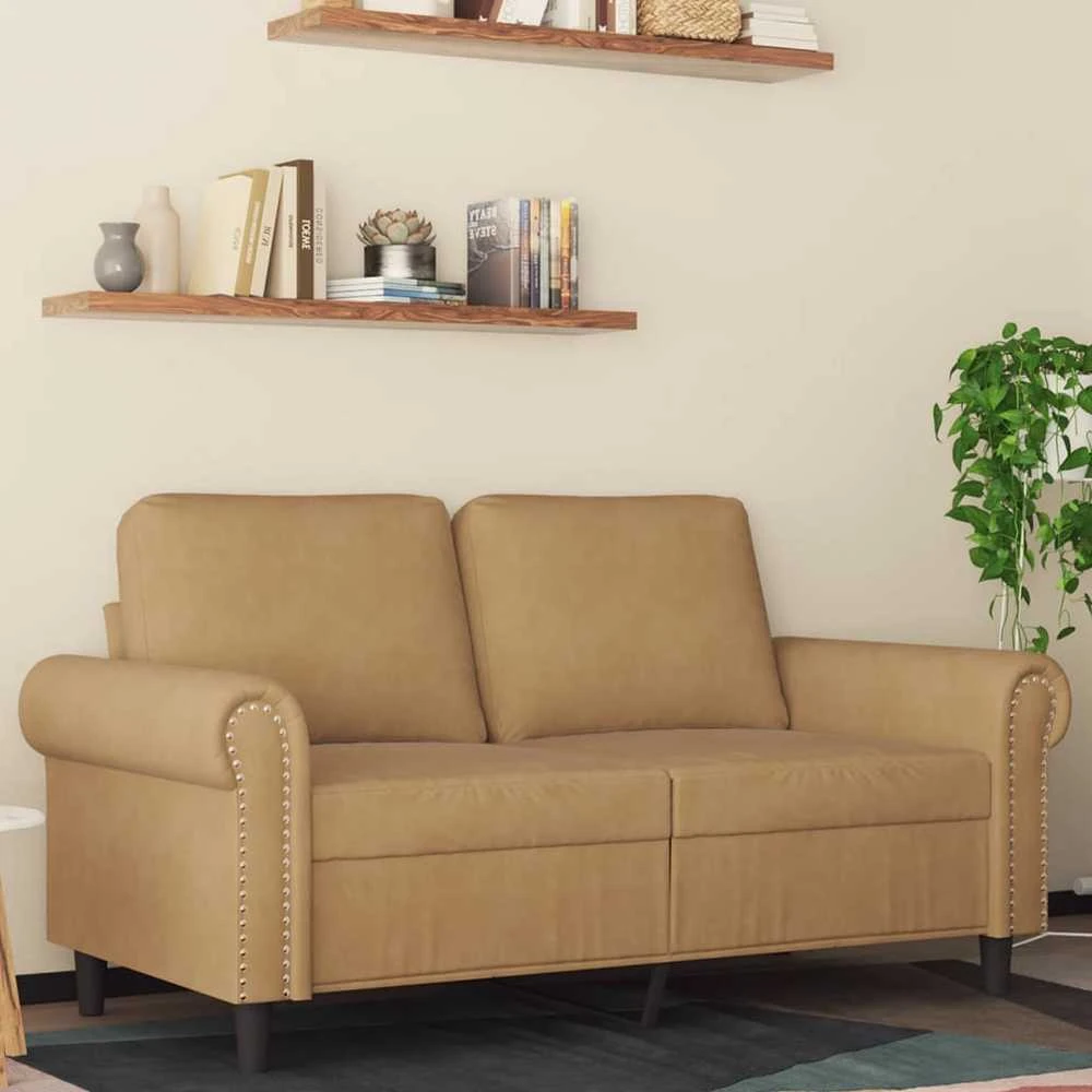 Dvivietė sofa, rudos spalvos, 120cm, aksomas