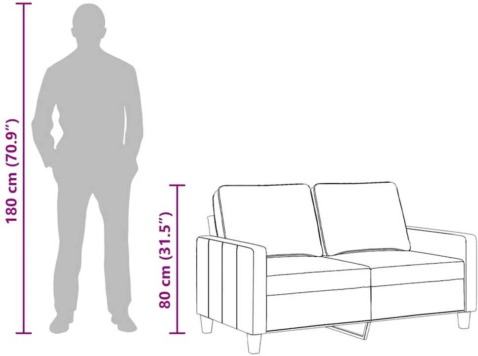 Dvivietė sofa, rudos spalvos, 120cm, audinys