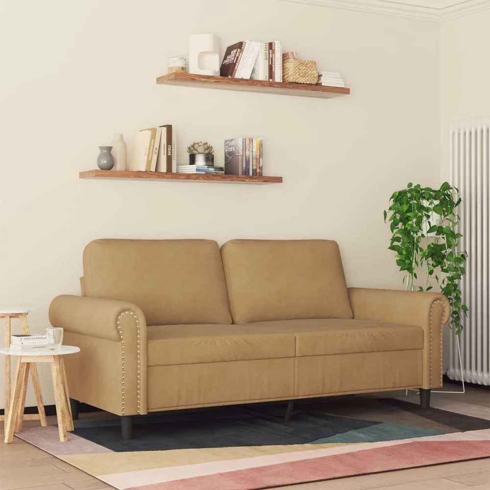 Dvivietė sofa, rudos spalvos, 140cm, aksomas