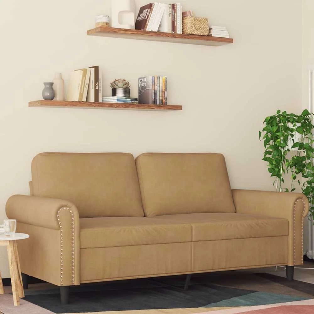 Dvivietė sofa, rudos spalvos, 140cm, aksomas