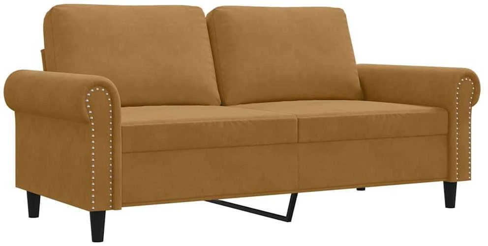 Dvivietė sofa, rudos spalvos, 140cm, aksomas