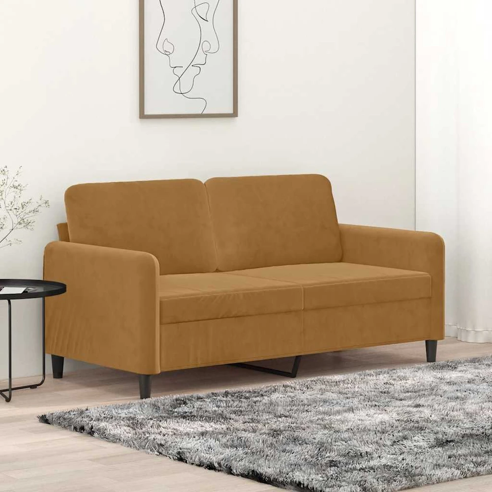 Dvivietė sofa, rudos spalvos, 140cm, aksomas