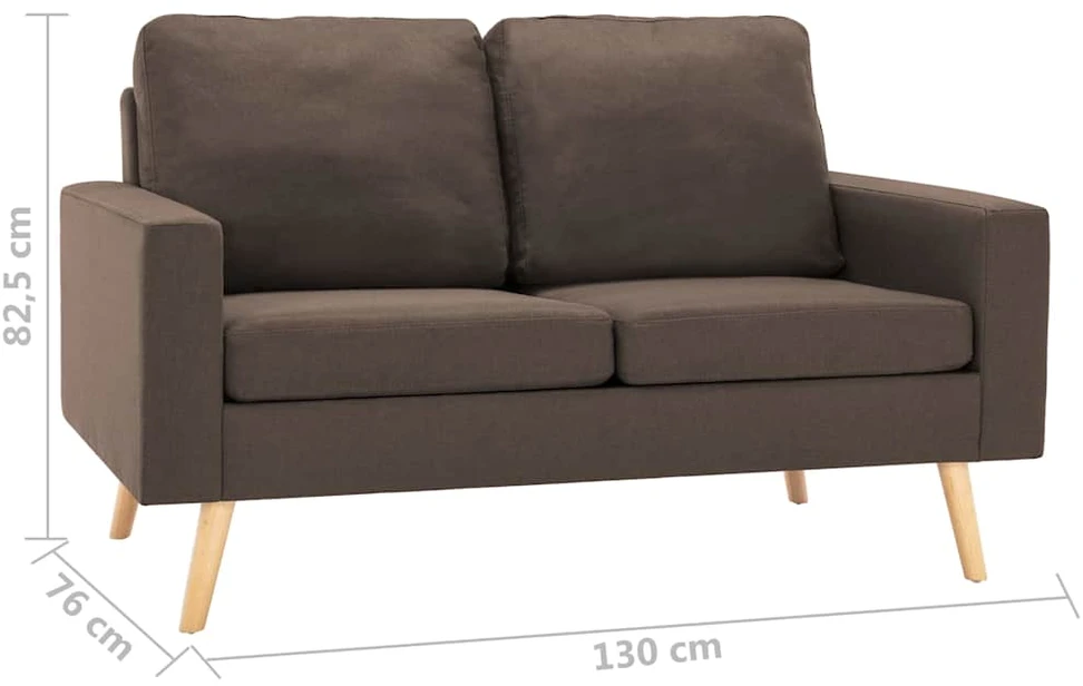 Dvivietė sofa, rudos spalvos, audinys
