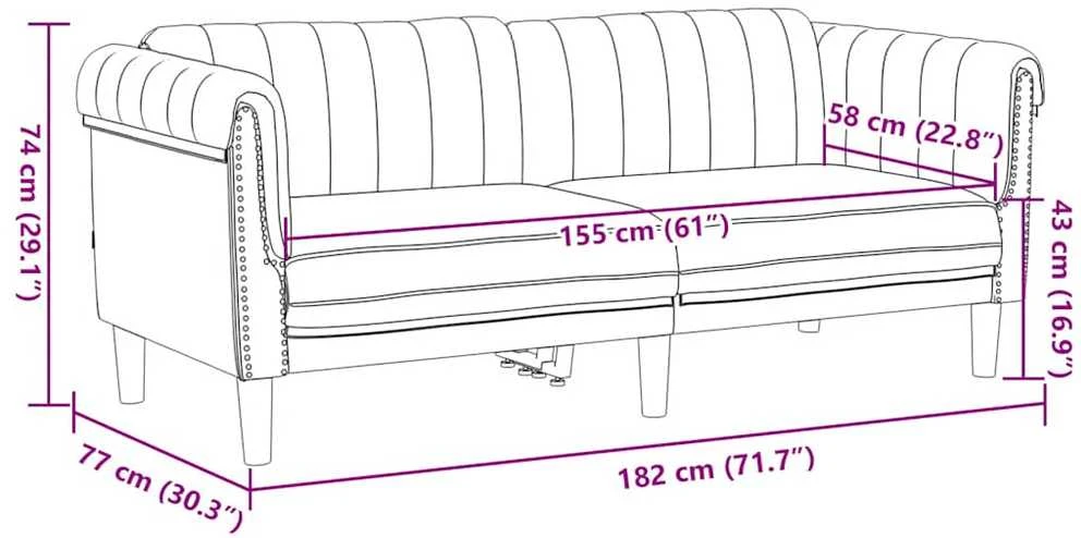 Dvivietė sofa, rudos spalvos, dirbtinė versta oda