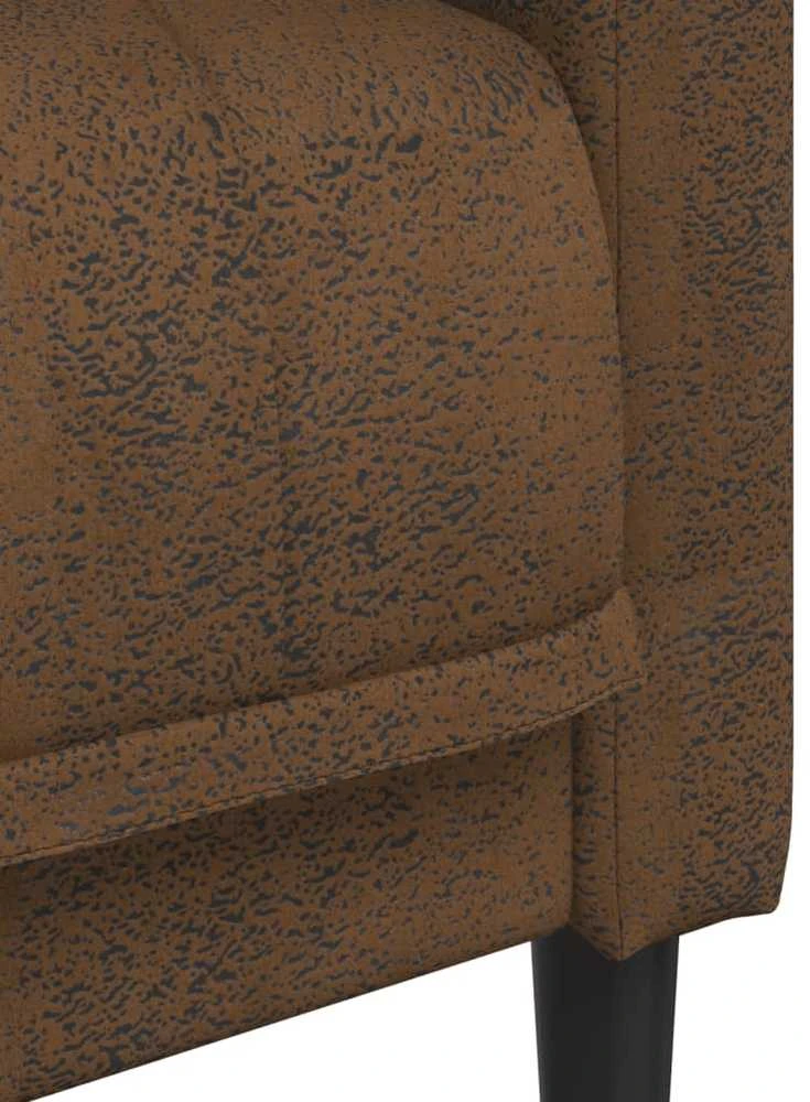 Dvivietė sofa, rudos spalvos, dirbtinė versta oda