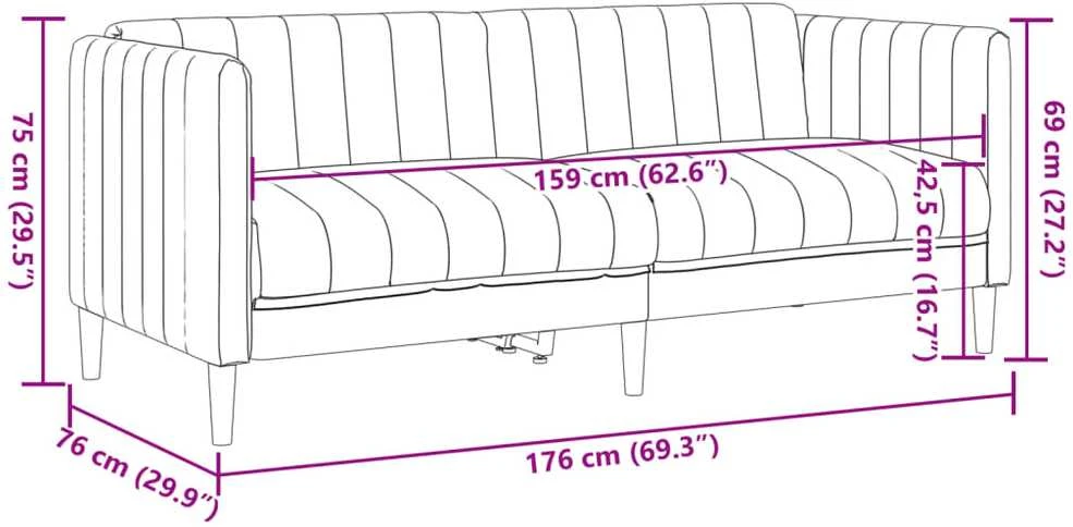Dvivietė sofa, rudos spalvos, dirbtinė versta oda