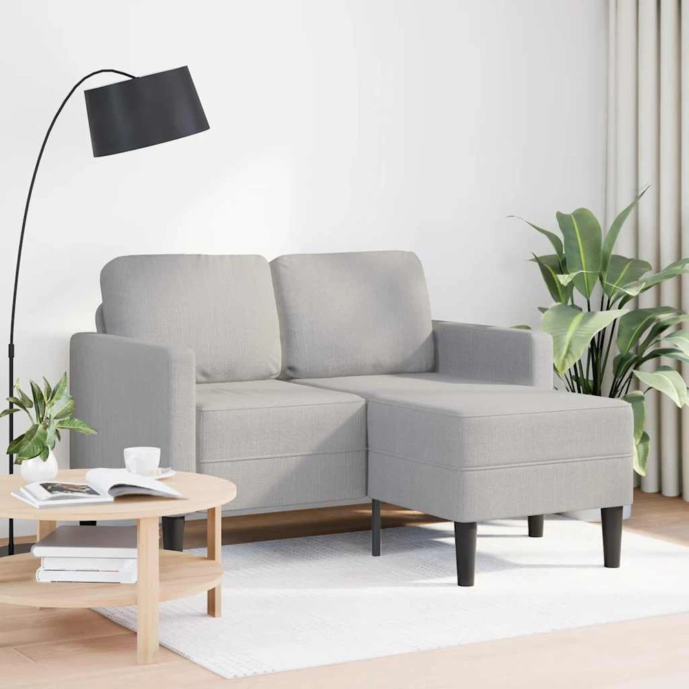 dvivietė sofa su gultu L formos debesies pilka 125 cm audinys