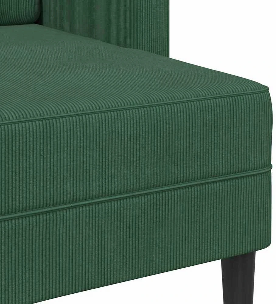 dvivietė sofa su gultu L formos tamsiai žalia 125 cm linas