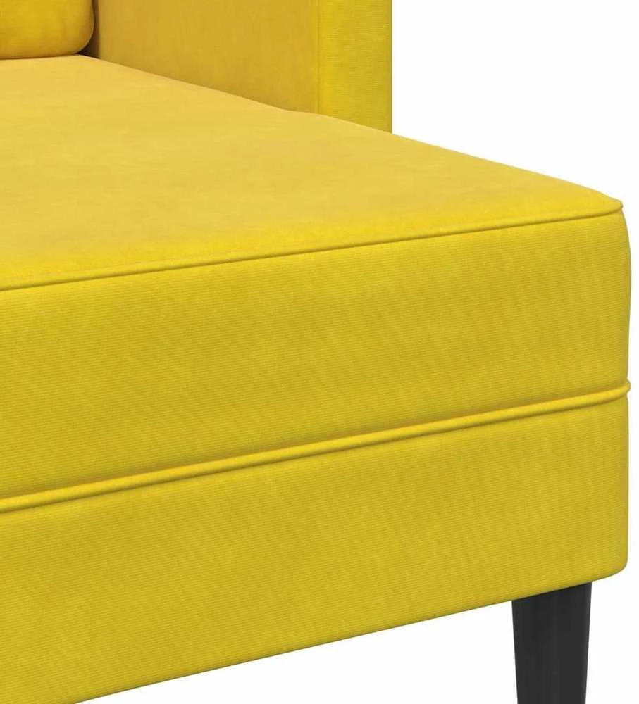 dvivietė sofa su gultu L formos geltona 125 cm aksomas