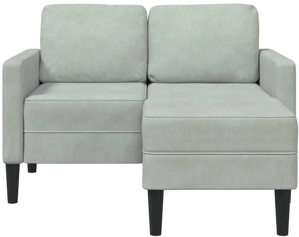 dvivietė sofa su gultu L formos šviesiai pilka 125 cm Velvet