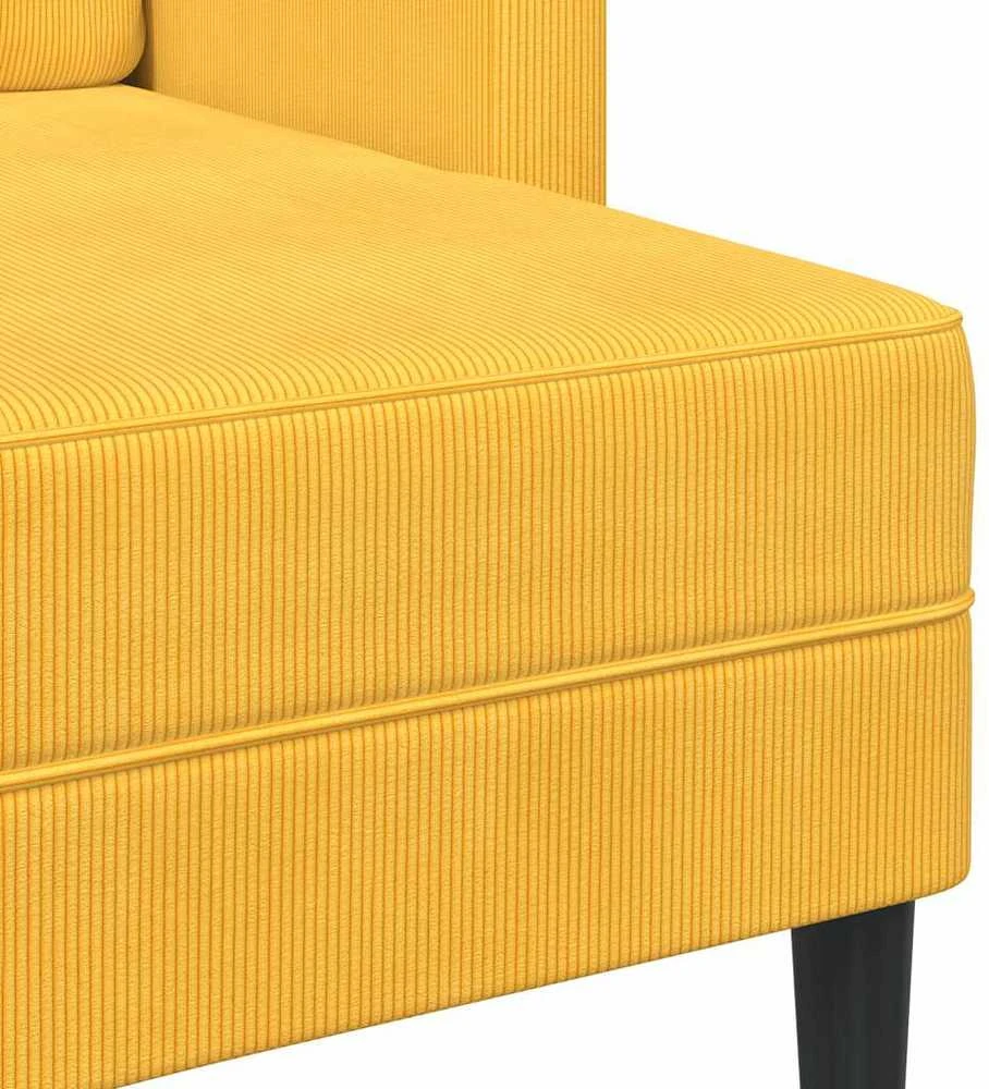 dvivietė sofa su gultu L formos šviesiai geltona 125cm patalynė