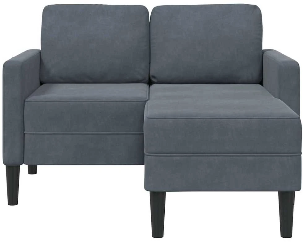 dvivietė sofa su gultu L formos tamsiai pilka 125 cm aksomas