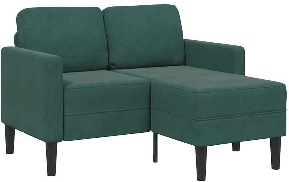 dvivietė sofa su gultu L formos tamsiai žalia 125 cm aksomas