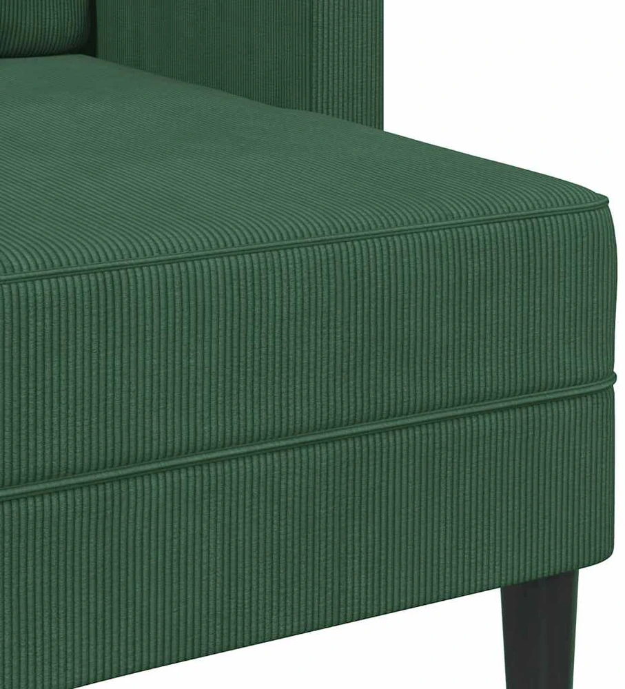 dvivietė sofa su gultu L formos tamsiai žalia 125 cm linas