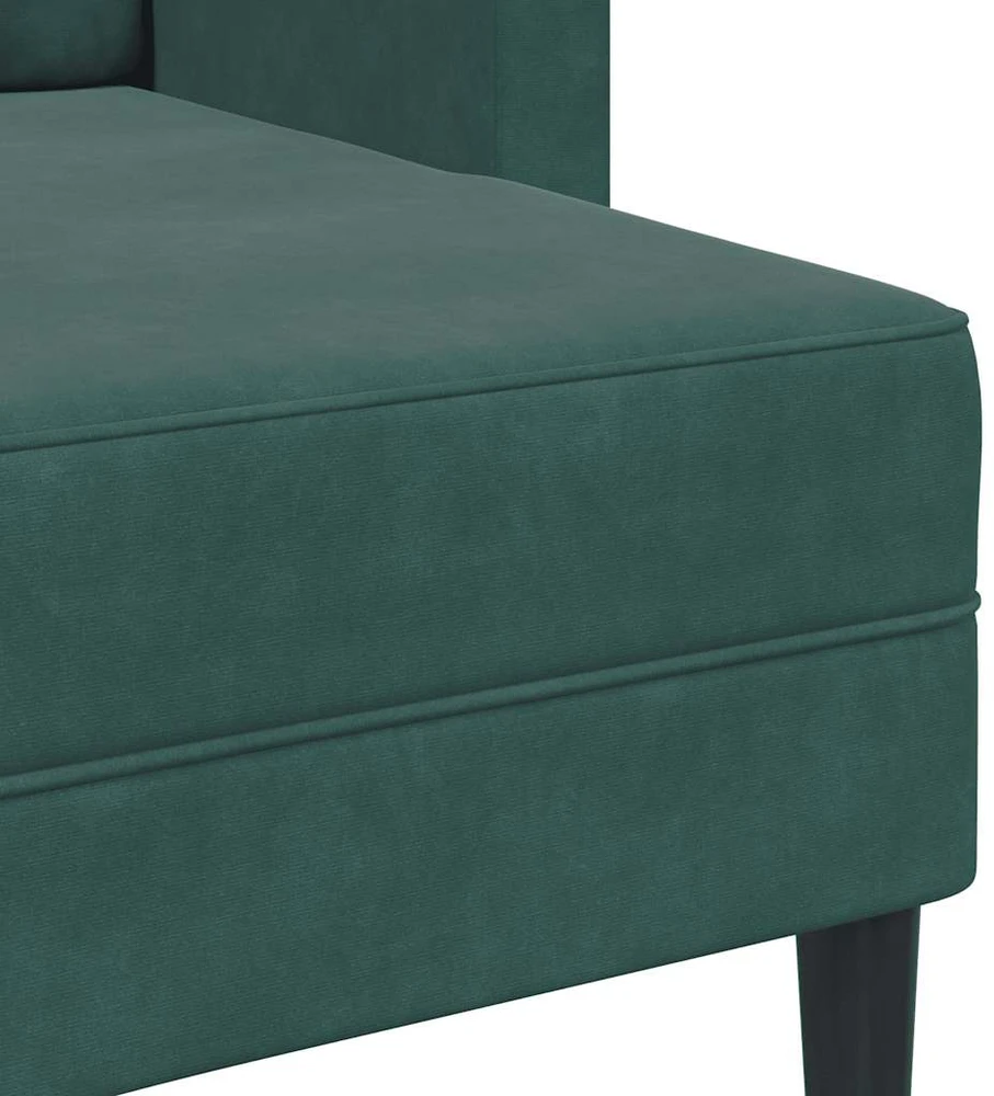 dvivietė sofa su gultu L formos tamsiai žalia 125 cm aksomas