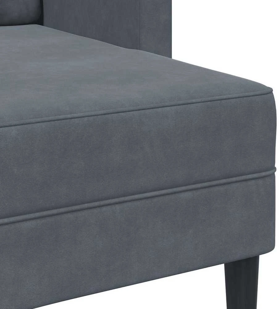 dvivietė sofa su gultu L formos tamsiai pilka 125 cm aksomas