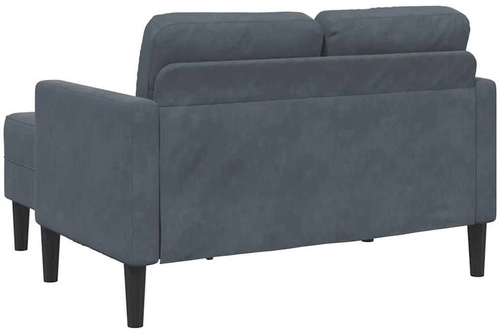 dvivietė sofa su gultu L formos tamsiai pilka 125 cm aksomas
