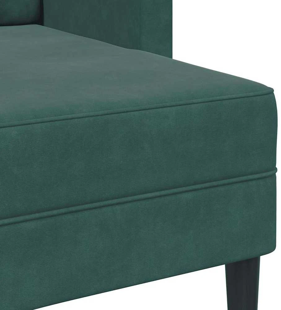 dvivietė sofa su gultu L formos tamsiai žalia 125 cm aksomas