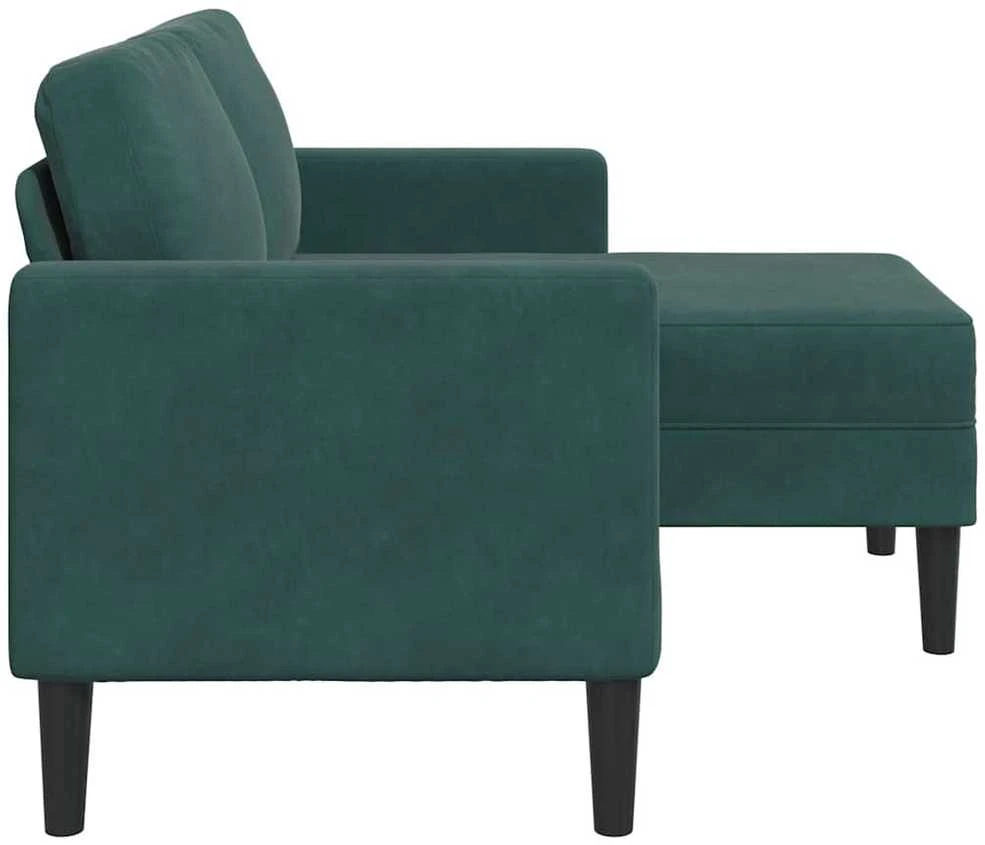 dvivietė sofa su gultu L formos tamsiai žalia 125 cm aksomas