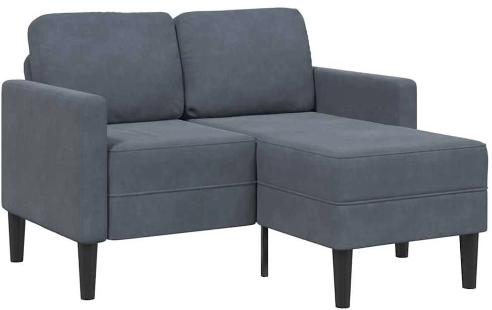 dvivietė sofa su gultu L formos tamsiai pilka 125 cm aksomas