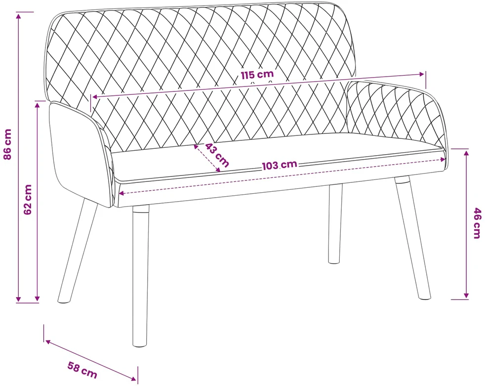 Dvivietė sofa su medžio masyvo kojelėmis 2 vietos Tamsiai žalia
