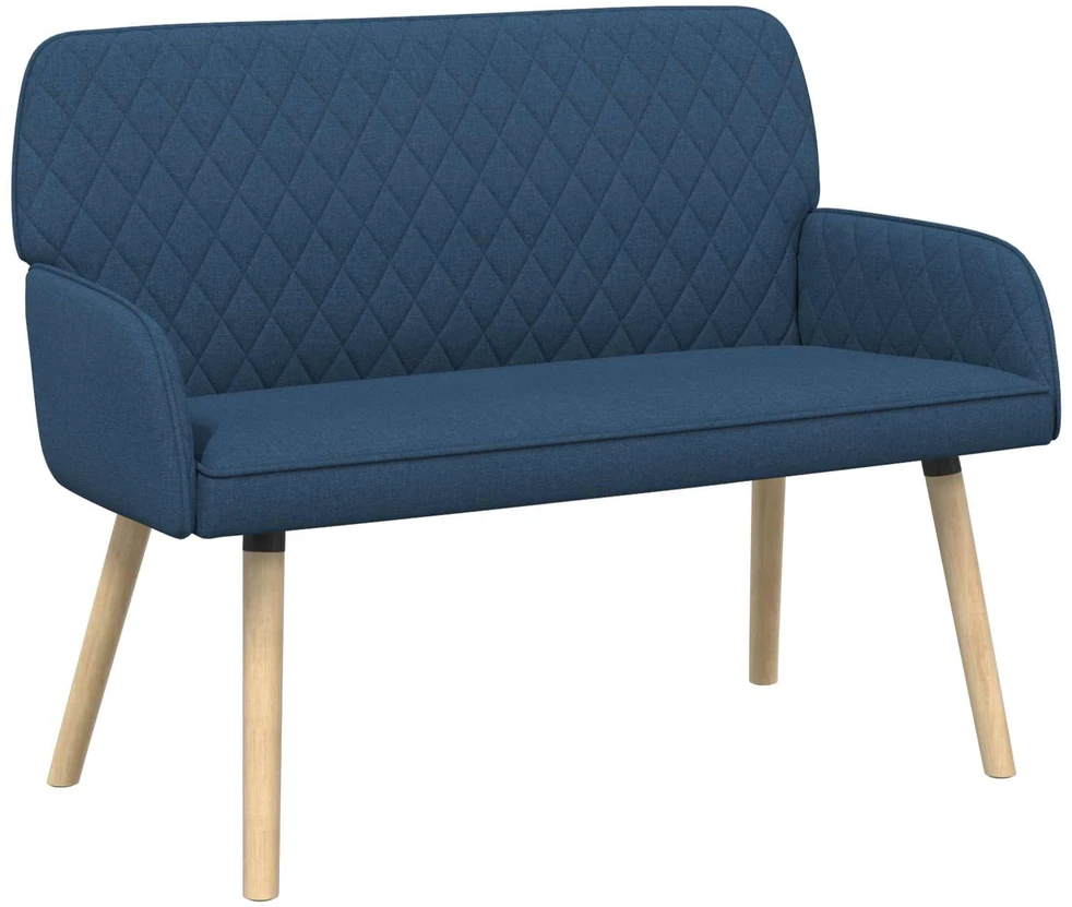 Dvivietė sofa su medžio masyvo kojelėmis 2 vietos Mėlyna