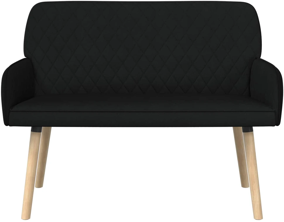 Dvivietė sofa su medžio masyvo kojelėmis 2 vietos Juoda