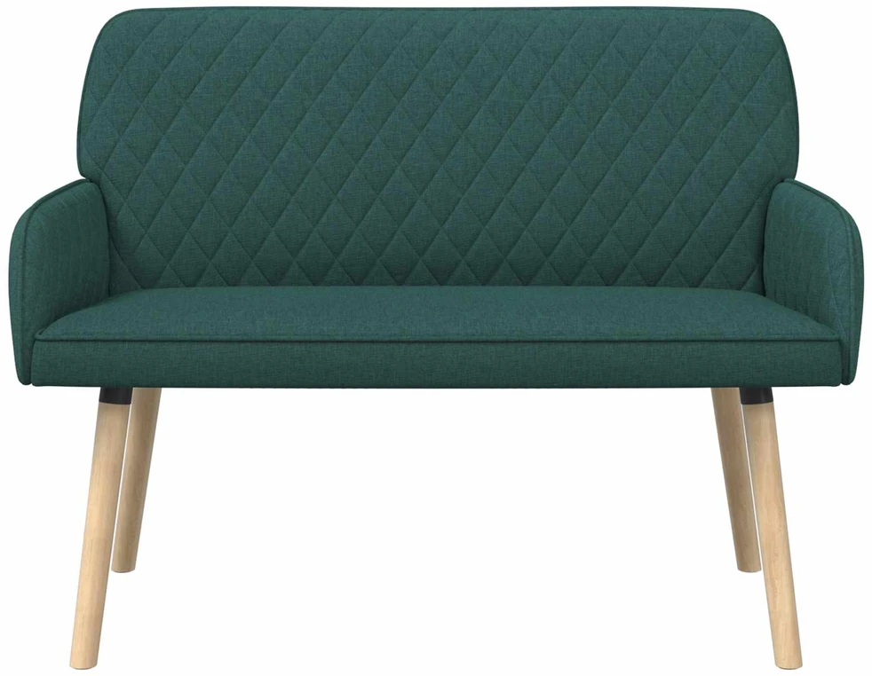 Dvivietė sofa su medžio masyvo kojelėmis 2 vietos Tamsiai žalia