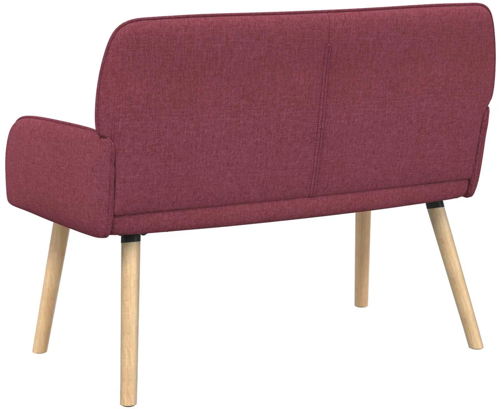 Dvivietė sofa su medžio masyvo kojelėmis 2 vietos Vyno raudona