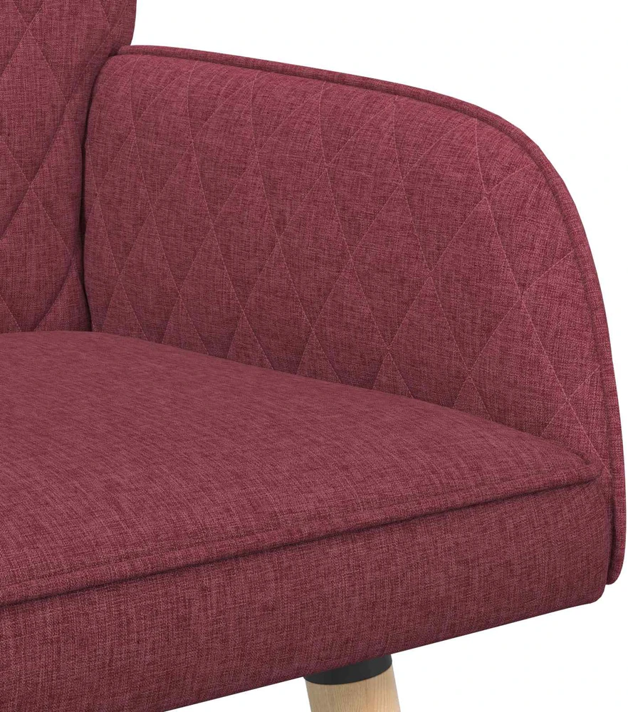 Dvivietė sofa su medžio masyvo kojelėmis 2 vietos Vyno raudona