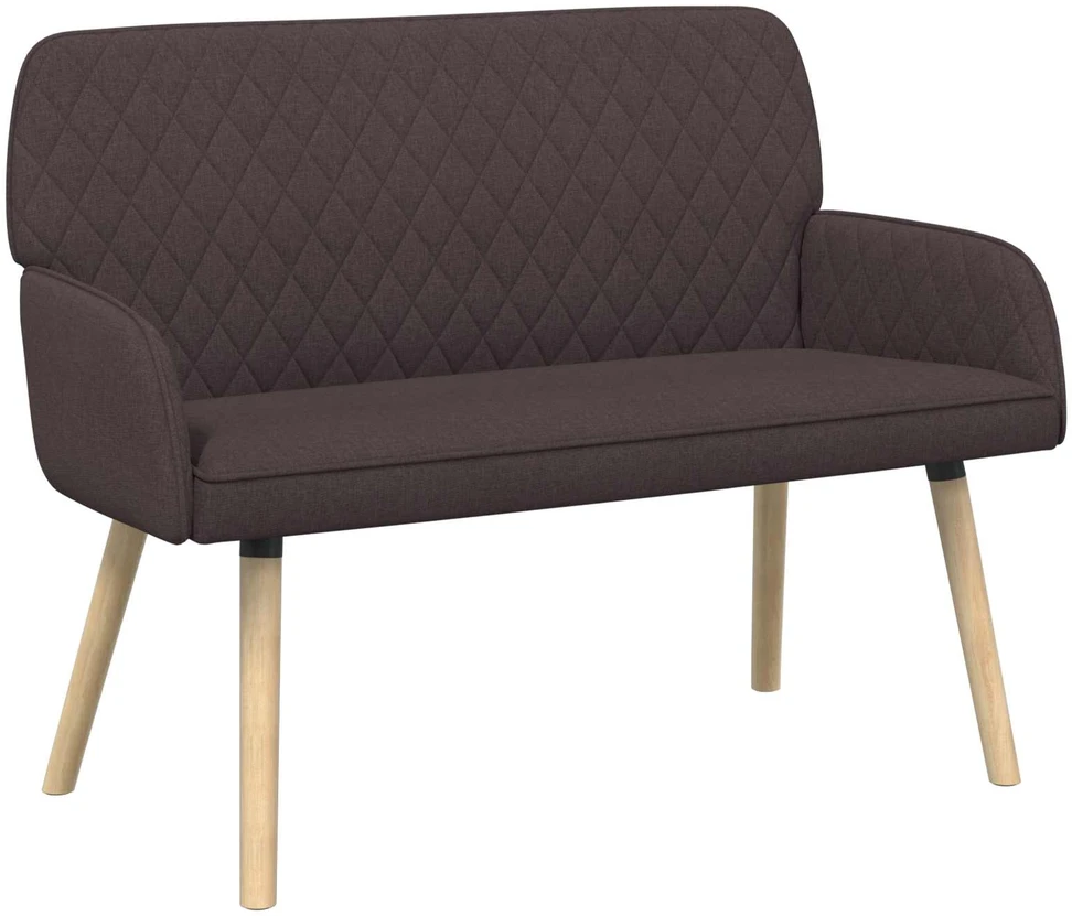 Dvivietė sofa su medžio masyvo kojelėmis 2 vietos Tamsiai rudas