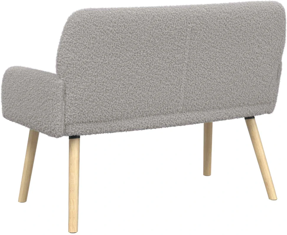 Dvivietė sofa su medžio masyvo kojelėmis Šviesiai pilka Bouclé