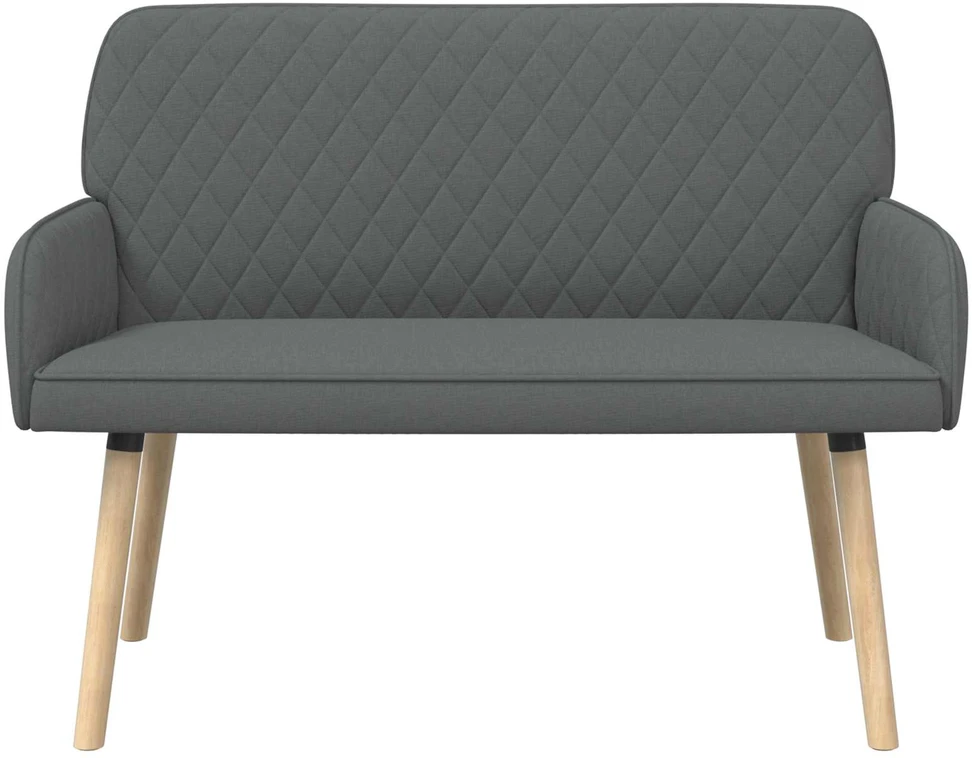 Dvivietė sofa su medžio masyvo kojelėmis 2 vietos Tamsiai pilka