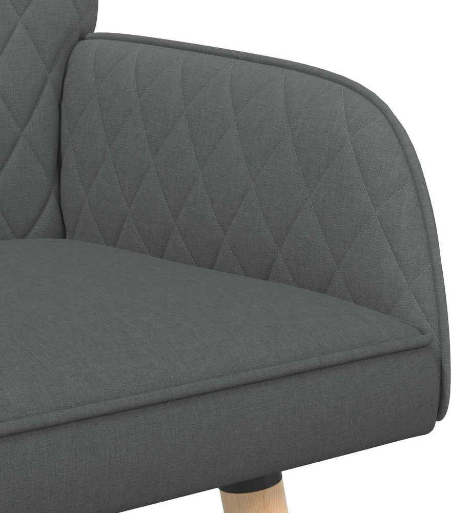 Dvivietė sofa su medžio masyvo kojelėmis 2 vietos Tamsiai pilka