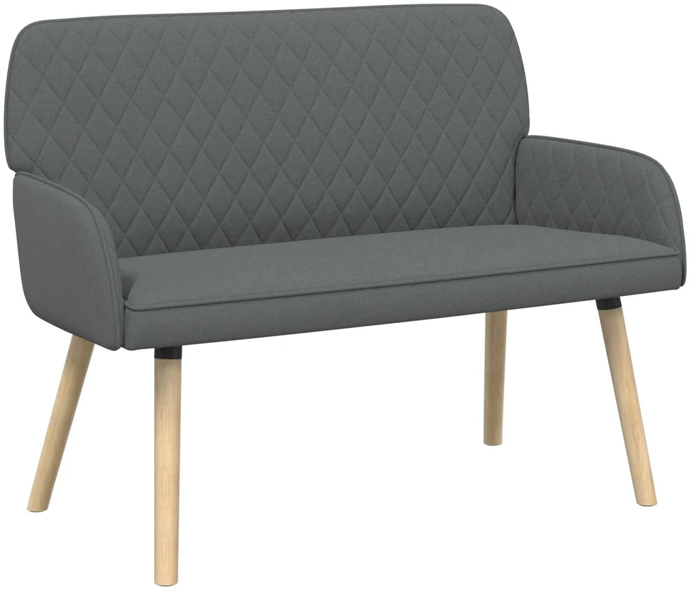 Dvivietė sofa su medžio masyvo kojelėmis 2 vietos Tamsiai pilka