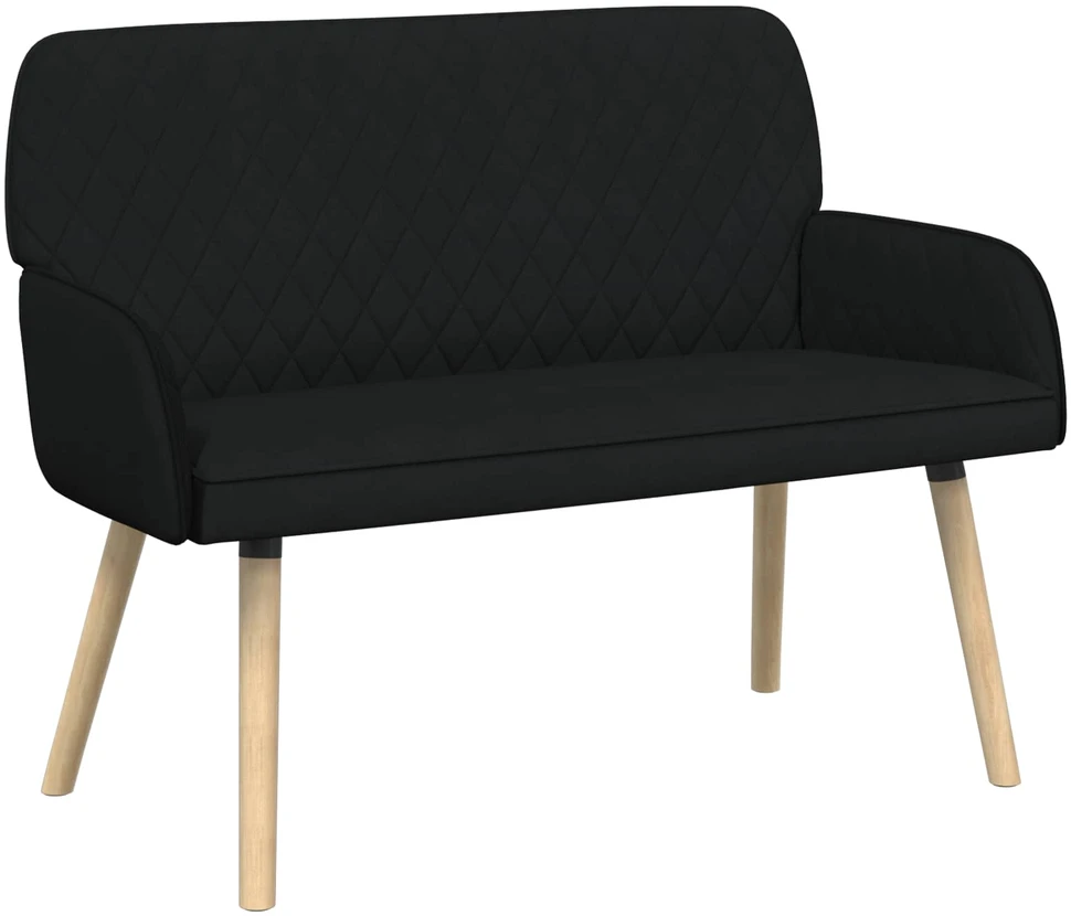 Dvivietė sofa su medžio masyvo kojelėmis 2 vietos Juoda
