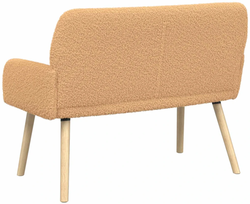 Dvivietė sofa su medžio masyvo kojelėmis Smėlio Bouclé