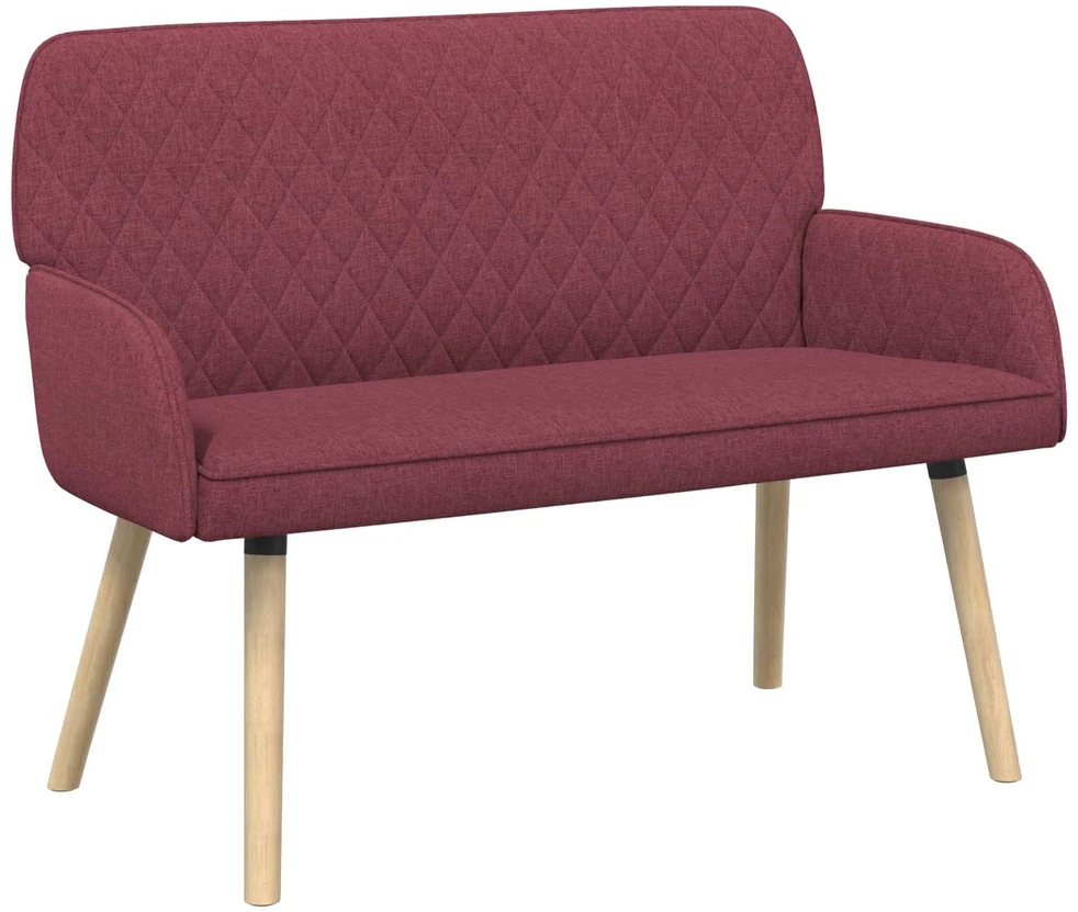 Dvivietė sofa su medžio masyvo kojelėmis 2 vietos Vyno raudona