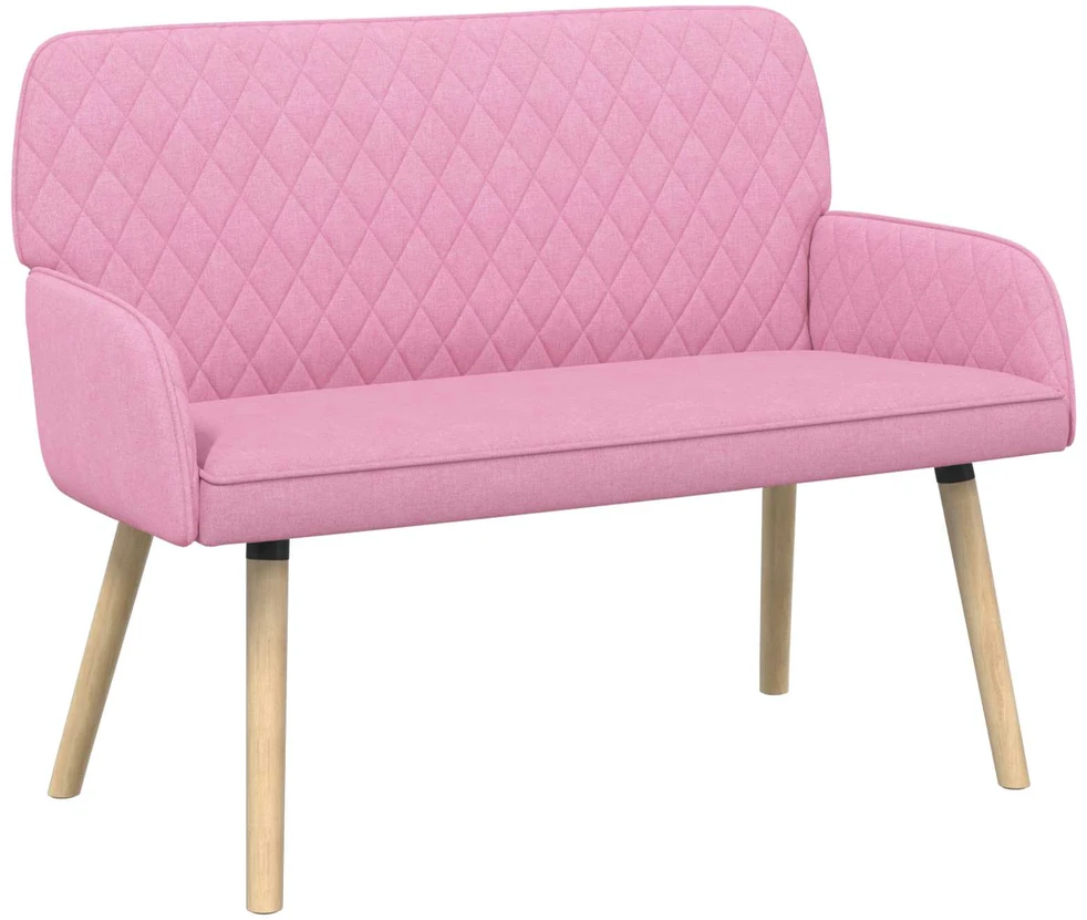 Dvivietė sofa su medžio masyvo kojelėmis 2 vietos Rožinė