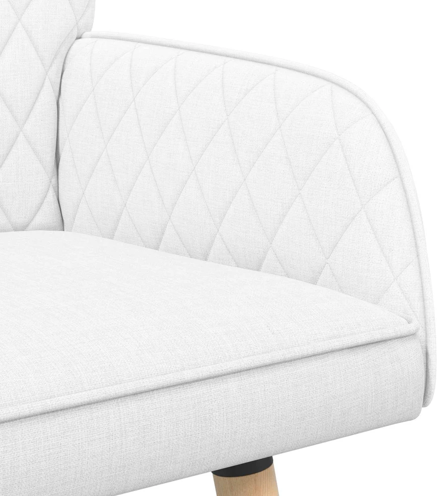 Dvivietė sofa su medžio masyvo kojelėmis 2 vietos Balta