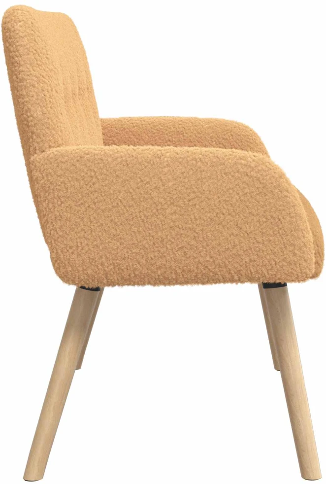 Dvivietė sofa su medžio masyvo kojelėmis Smėlio Bouclé