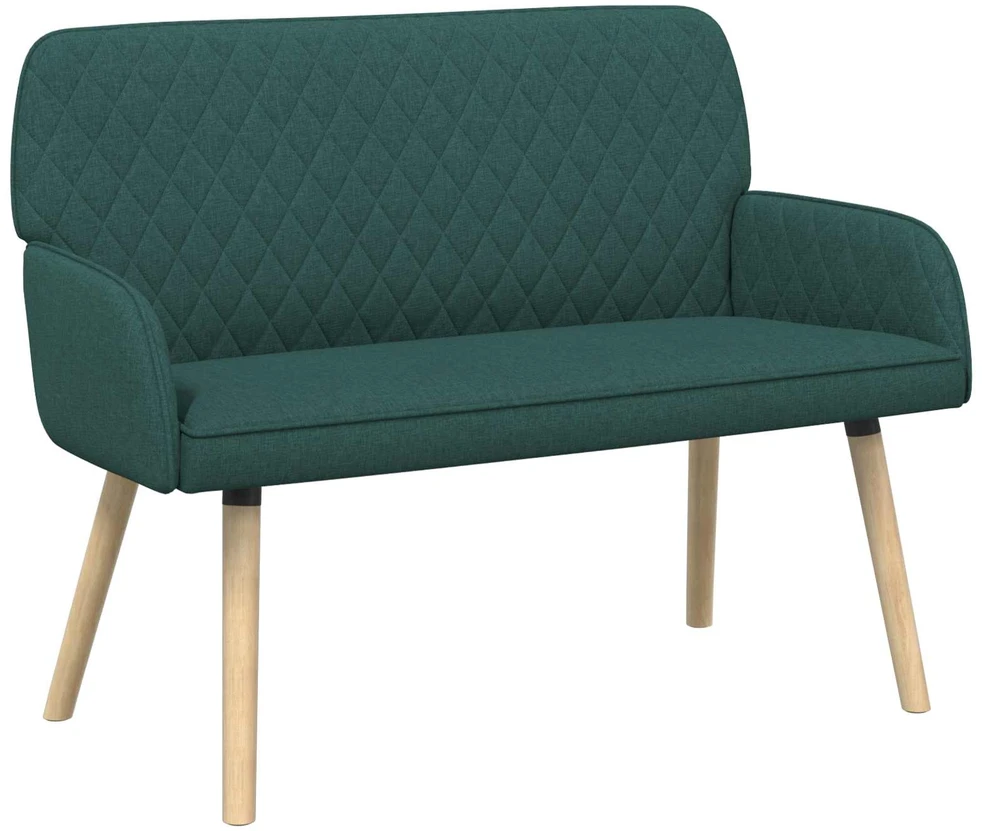 Dvivietė sofa su medžio masyvo kojelėmis 2 vietos Tamsiai žalia