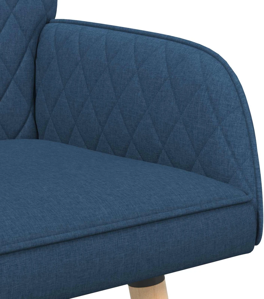 Dvivietė sofa su medžio masyvo kojelėmis 2 vietos Mėlyna