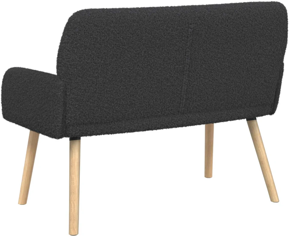 Dvivietė sofa su medžio masyvo kojelėmis Tamsiai pilka Bouclé